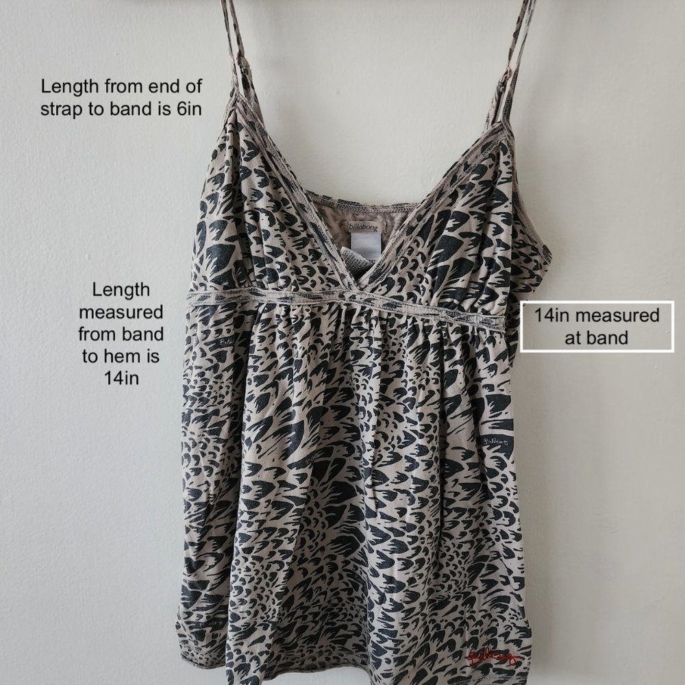 Billabong Gray Leopard Print Cami, Size Medium - image 7